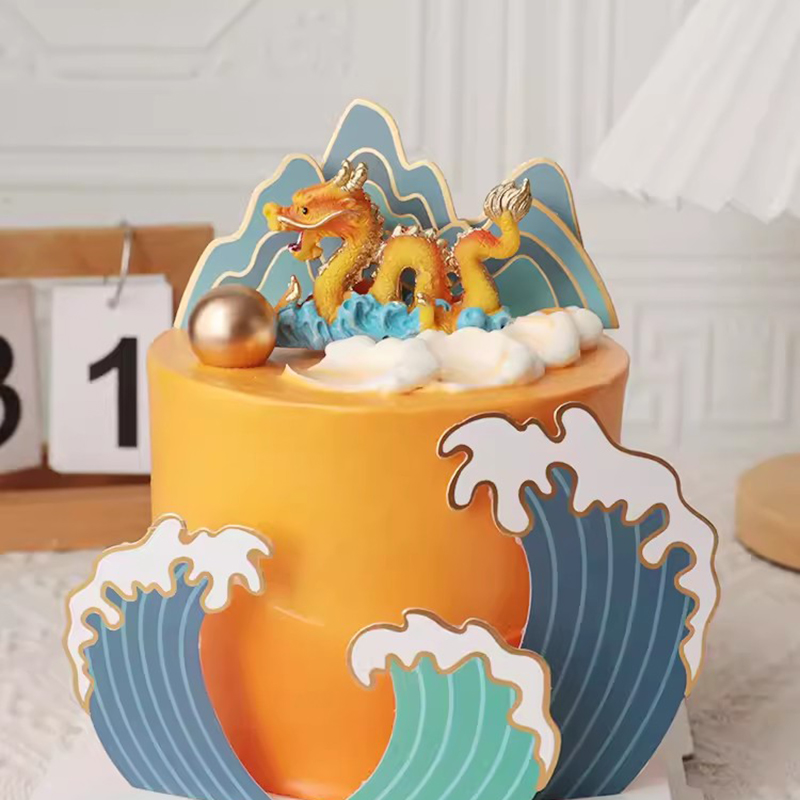 Resin Art Alphabet - Chinese Style Happy Cake Topper Dragon