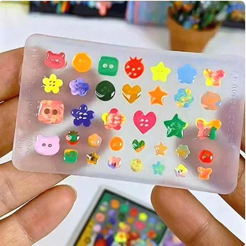 Resin Art Equipment - 1pcs 3D Buttons Nail Art Silicone