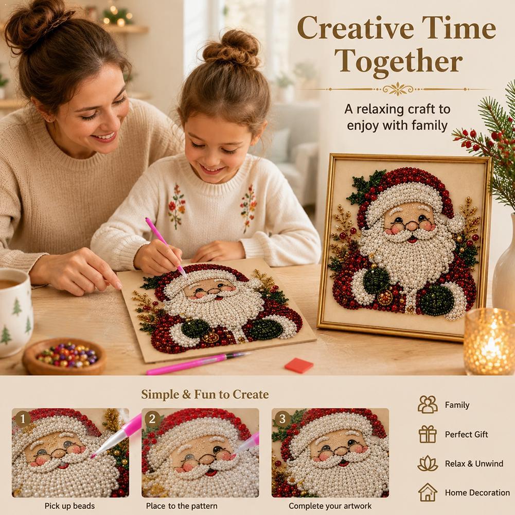 Christmas Santa Claus Pearl Ar - Resin Art Wallpaper ulasan dan harga