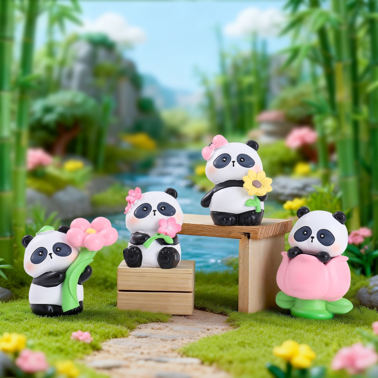 2026 New Panda Flower's Spring - Resin Art Case ulasan dan harga