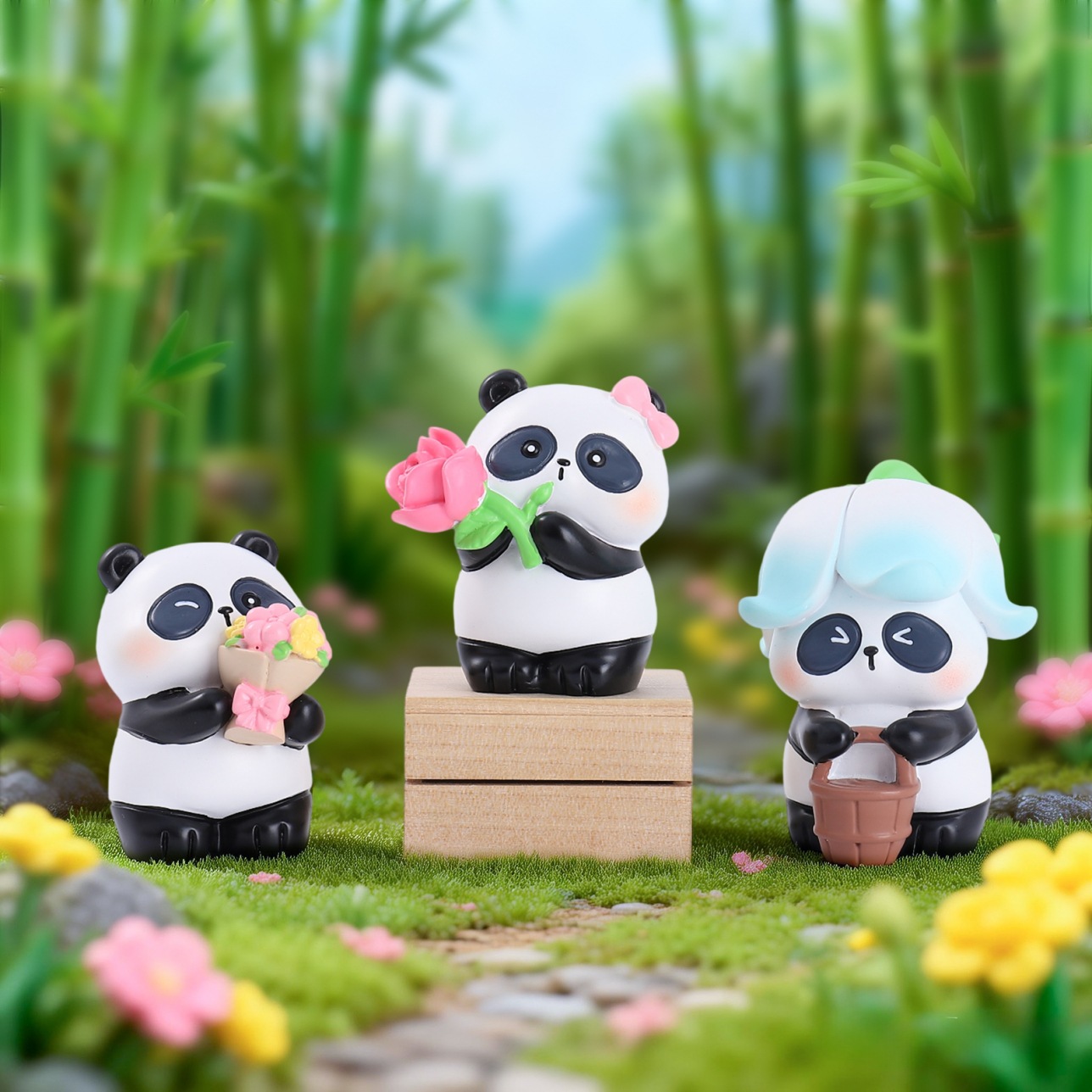 2026 New Panda Flower's Spring - Resin Art Case ulasan dan harga