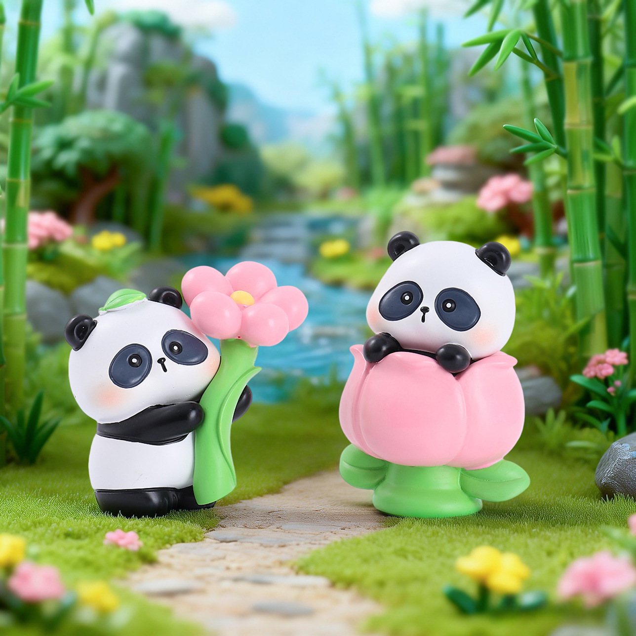 2026 New Panda Flower's Spring - Resin Art Case ulasan dan harga