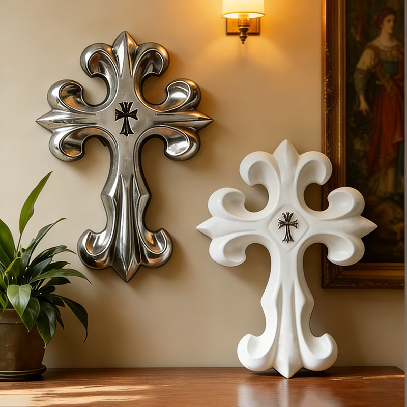 Retro Cross Wall Decor Gothic  - Resin Art Wallpaper ulasan dan harga