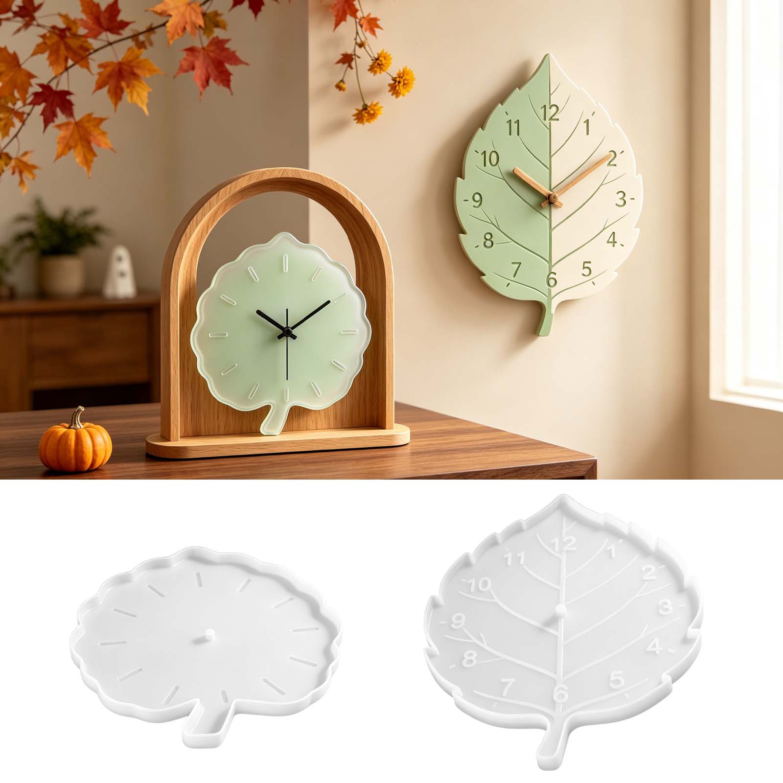 Clock Silicone Molds Leaf Vein - Resin Art Wallpaper ulasan dan harga