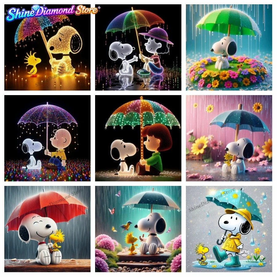 Rainy Day Snoopy Woodstock Car - Resin Art Wallpaper ulasan dan harga