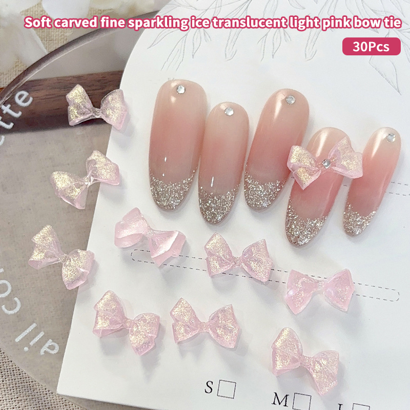 30 Pcs Soft Carved Glitter Bow - Resin Art Equipment ulasan dan harga