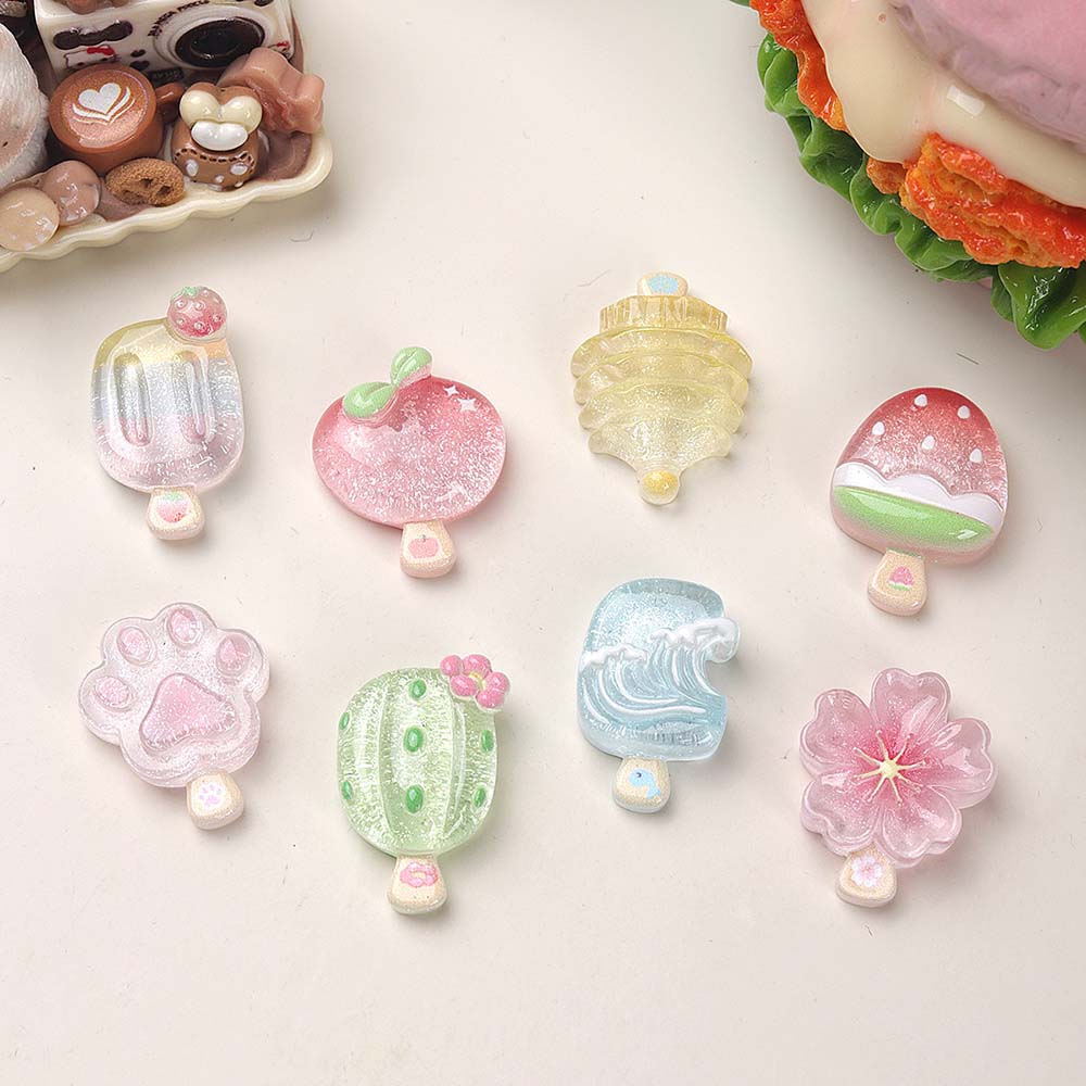 10pcs Kawaii Transparent Summe - Resin Art Case ulasan dan harga